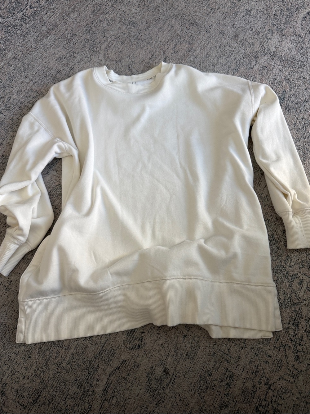 Women's Cream Crewneck Tunic Sweater